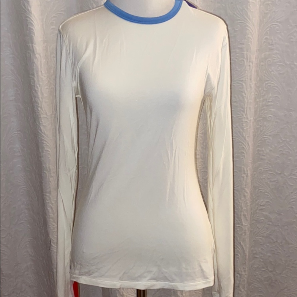 WHITE LONG SLEEVE TORY BURCH TOP